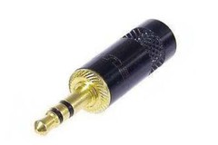 Neutrik Rean NYS231BG 1/8″ 3.5mm 3-Pole Stereo Aux Gold / Black Headphone Plug