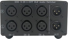 3-Way XLR Stereo Audio Switch Box, Balanced Converter, 3-IN-1-OUT