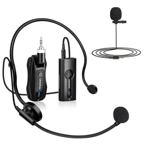 Wireless Lavalier Microphone System, Wireless 2.4GHz Lapel Mics 1TX+1RX