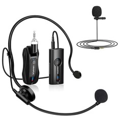 Wireless Lavalier Microphone System, Wireless 2.4GHz Lapel Mics 1TX+1RX