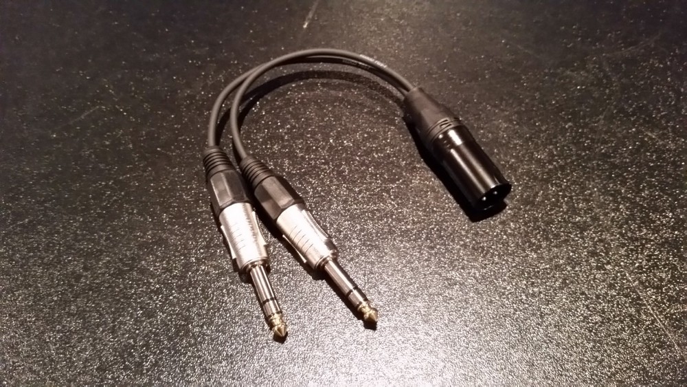 Balanced Stereo to Mono Summing Cable with Resistors Dual 1/4″ TRS to XLR Male