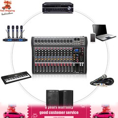 8/12/16 Channel USB Bluetooth Live Studio Audio Mixer Mixing Console Sound Pro