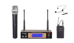 GTD Audio 2Ch UHF Handheld Lavaliere Wireless Microphone Mic System NEW 35HL