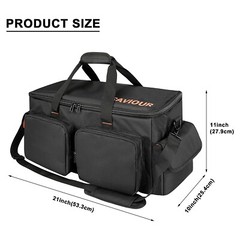Saviour DJ Cable File Bag, Detachable Padded Bottom and Dividers, Travel Gig Bag