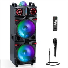 9000WDual 10″Subwoofer Bluetooth Speaker Heavy Bass Sound System DJ Party KaraoK