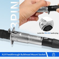 4 Pack XLR Pass Through Adapter Female to XLR Male D Panel Mount Fitting