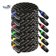 Braided XLR Cables 25Ft 6 Pack, XLR Microphone Cable, 3-Pin Professional Male to