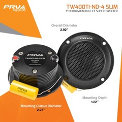 2x PRV 240W Shallow Super Tweeter Neodymium TW400Ti-Nd-4 SLIM 4 Ohm 3″ Rounded