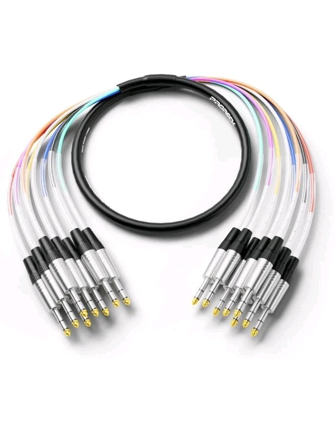 PRORECK 6ft Snake Cable, 8-Channel Shielded Audio Cable 1/4“ TRS, with…