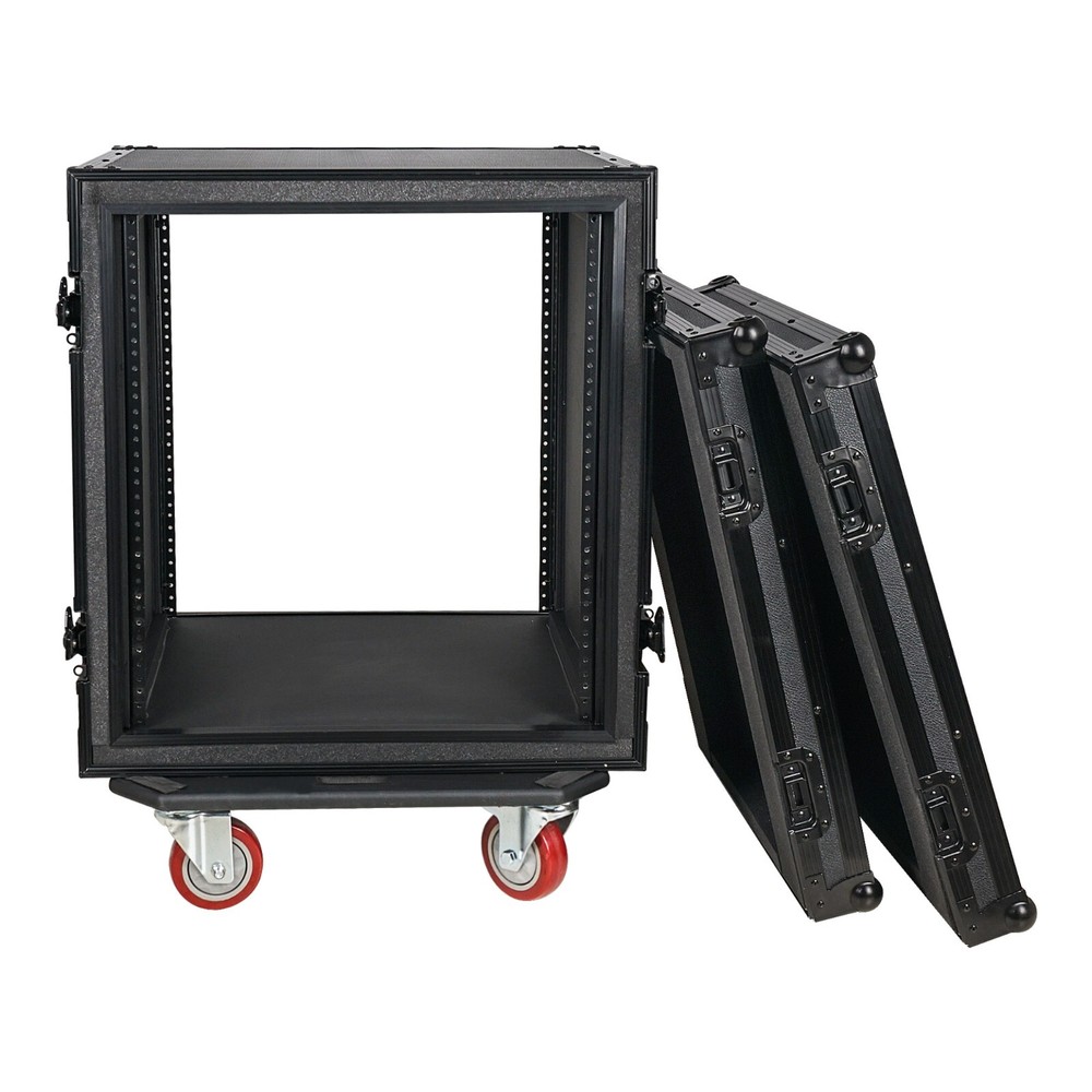 Sound Town Shock Mount 12U Plywood Rack Case w/ 21″ Depth-Black (STRC-SPB12UW)