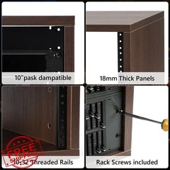 AcouZen 8U Natural Woodgrain Studio Rack