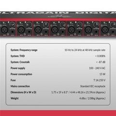 Behringer Behringer Ultragain Digital ADA8200 Audiophile 8 In/8 Out ADAT Audio I