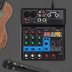 4 Channel Audio Mixing Console Live Studio Bluetooth Sound Mixer Board USB DJ