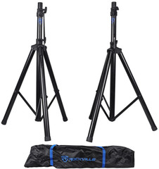 Pair Rockville RVES1 Adjustable Tripod DJ PA Speaker Stands+Carry Bag/Universal!