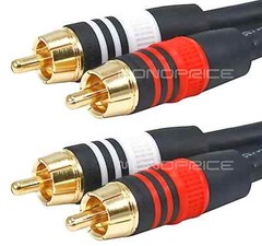 2 RCA Male to 2 RCA Male 6ft m/m 22AWG 2 Channel Audio Cable MONOPRICE 2864