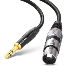 Female XLR To 1/4 Inch TRS Microphone Cable 6.35mm To 3pin Balanced 6.6FT