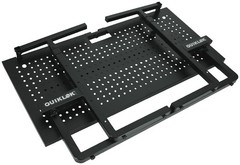 Quik Lok DJ233 Foldable DJ Table Workstation w/Perforated Shelf for Ventilation