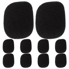 10Pcs Black Sponge Mic Windscreens Replacement Covers for Lapel Microphone Use