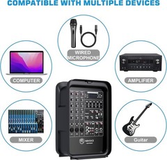 Portable PA System Bluetooth Microphone Speakers Mixer Stand 8 Channel