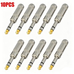 10Pcs 1/4 Stereo TRS Heavy Duty Male Audio Speaker Guitar Cable Connector Plug