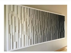 Gray Wooden Coaster Wall Art, acoustic sound diffuser panels, 3d Sound diffuser.
