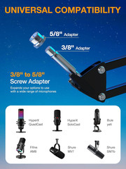 Professional Microphone Boom Arm with Adapter for Most Mic Models by SUNMON
