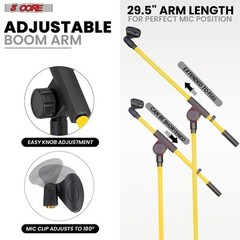 5Core Tripod Mic Stand Adjustable Holder Floor Microphone Boom Arm