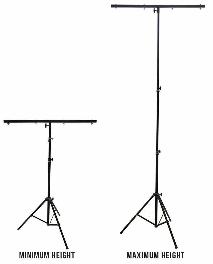 MR DJ LS-100 Black 9 Foot Tripod Lighting Stand With Cross Bar