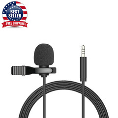 Portable 1.5M Lavalier Mini Microphone Condenser Clip-On Lapel Mic Wired Usb/3.5