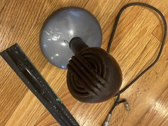 VINTAGE ASTATIC BULLET MICROPHONE W/BASE/STAND CZ644 – BROWN COLOR – LOOK!