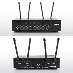 Pyle UHF Wireless Microphone System – PA Public Address Mic System with 4 Han…