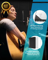 24 Pack Soundproof Acoustic Foam Panels 12x12x2 Inch Self Adhesive High Density