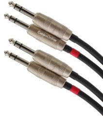 10ft Kirlin Dual 1/4″ TRS Stereo Male to Male Plug Noise Free Black Audio Cable