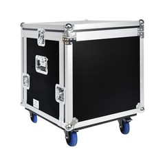 PRORECK 10U 20″ Slant Mixer Top Rack Case Plywood Road Case with Casters