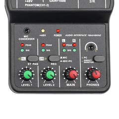 2 Channel Audio Mixer Usb Dj Sound Mixing Console Amplifier Studio Live Party