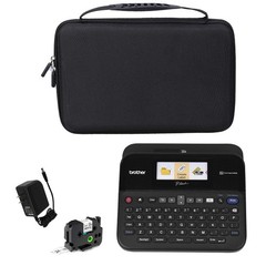 Mchoi Hard Portable Case for Brother P-Touch Label One Size, Black and Orange