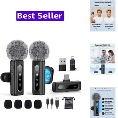 USB C Lavalier Microphone Wireless Mini Mic for Type-C Android Phone/Tablet/P…