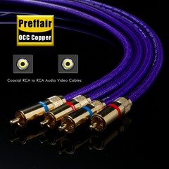 OCC Copper RCA Interconnect High Purity Copper 24K Gold Plated for Better Sound