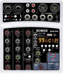 4-Channel Bluetooth Audio Mixer with DSP, USB, and Phantom Power