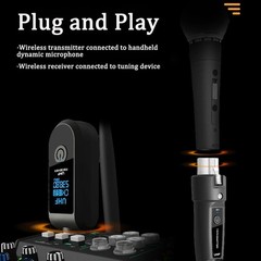Wired to Wireless Microphone System Converter Transmitter Receiver Rechargeable
