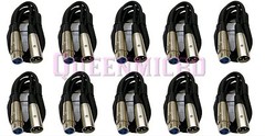 10 x 3FT XLR 3Pin Male Female Mic Microphone Audio Mic Cord Shield Cable 3′ Foot