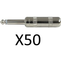 50 Pack – New Original Switchcraft 280 1/4 6.35mm 2-Conductor Mono TS Phone Plug