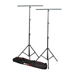 2 Prox DJ Lighting Stand w/ square T-BARS & carry case Adjustable up to 9 ft