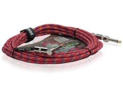 Guitar Cable 20FT Tweed Cloth Woven Braided Right Angle 2 Wires Instrument Cord