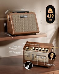 Crush20 20W Guitar Amp w/ Battery Reverb EQ for Mic Acoustic Guitars