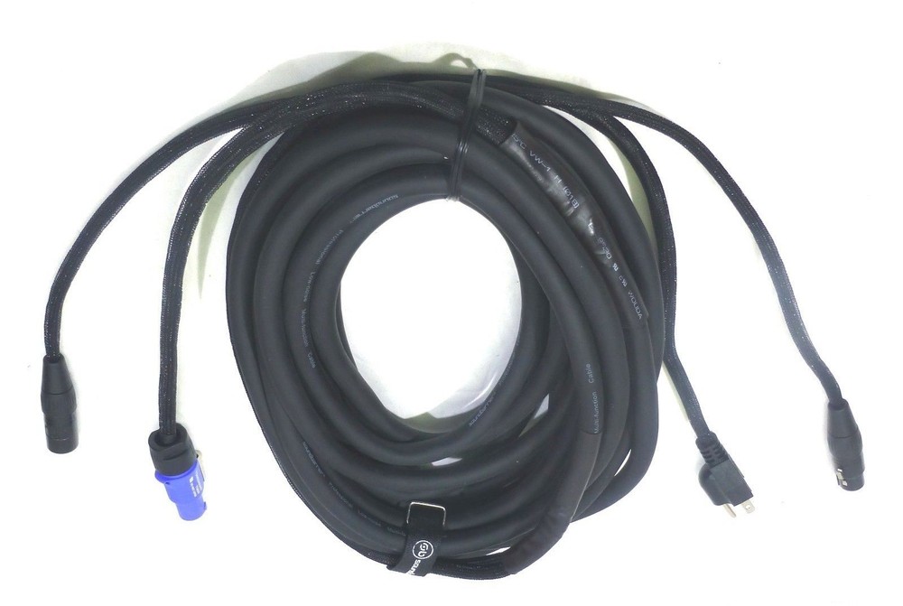 (LS10) 32 Ft(9.75M) Siamese -3 Cond AC Edison to Power Con & Audio Combo Cable
