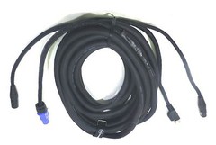 (LS10) 32 Ft(9.75M) Siamese -3 Cond AC Edison to Power Con & Audio Combo Cable