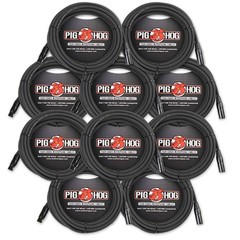 Pig Hog PHM25 25′ ft XLR 8mm Tour Grade Mic Cable 10Pack