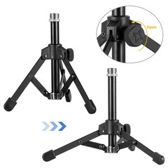 Microphone Stand Desk, BILIONE Portable Foldable Tripod with Normal, black