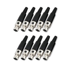 10,Mini XLR Female Audio Connector for Microphone/TA3F Panel Mount/XLR Cable End